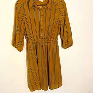 Gold button up dress